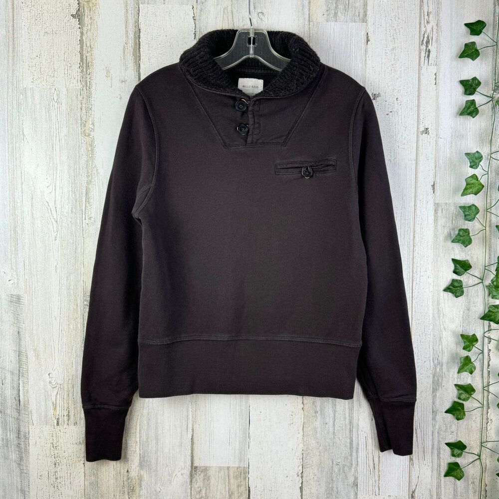 Billy Reid Men's Size small Shiloh Shawl Collar Sweatshirt Brown